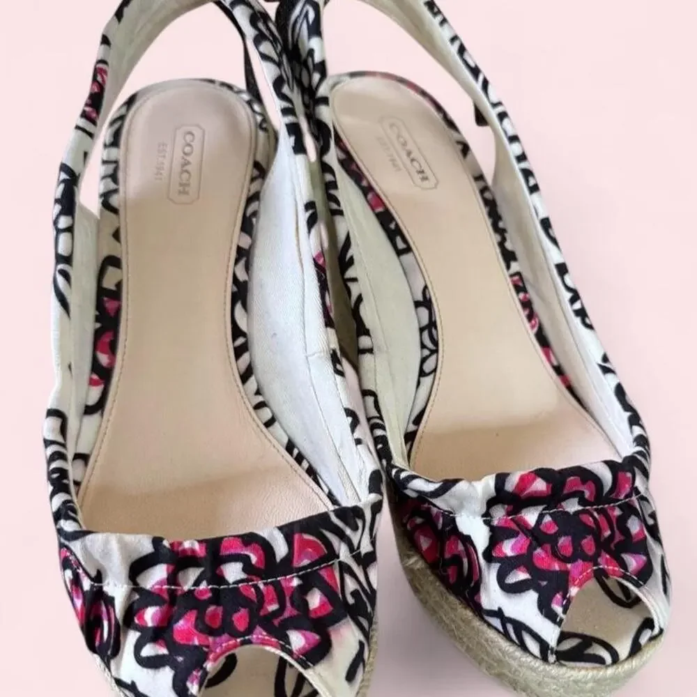 Coach poppy vintage wedges size